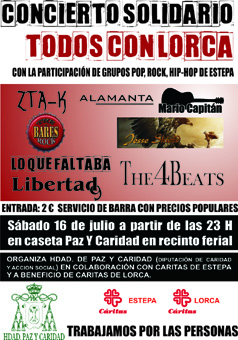 Cartel concierto solidario "Todos con Lorca"