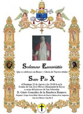 cartel onomástica san Pío X