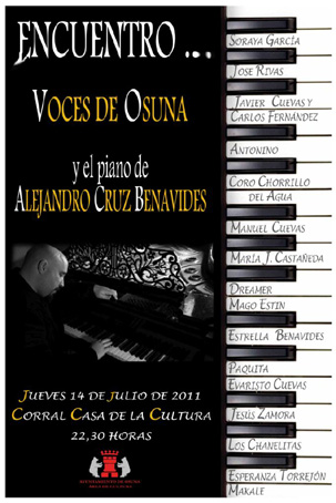 Cartel anunciador del encuentro de voces de Osuna con el piano de Alejandro