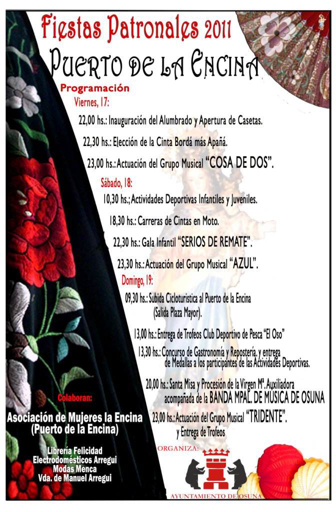 Cartel anunciador de las Fiestas Patronales de El Puerto de la Encina (Osuna)